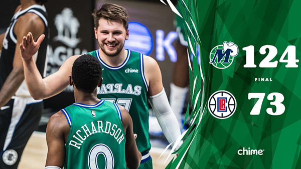 <a href=/gaoqinglanqiu/mavericks/ target=_blank class=infotextkey>独行侠</a>124-73大胜<a href=/gaoqinglanqiu/clippers/ target=_blank class=infotextkey>快船</a>队